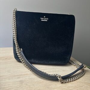 Kate Spade Black Velvet Crossbody Bag